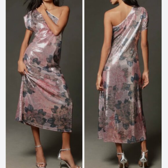 Brand New PORRIDGE one-shoulder floral sequin maxi dress - Picture 1 of 8